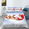 3D Christmas Bedding Set Santa Claus Down Duvet and Pillowcase 2/3 Pieces Christmas Festive Atmosphere Home Decoration