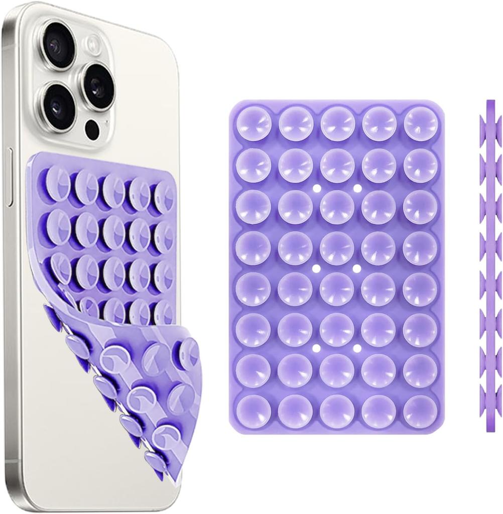 Double-Sided Suction Cup Phone Mount, Silicone Suction Phone Case Adhesive Sticky Phone Grip Hands-Free Phone Grip Phone Stand