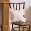 French Ruffle Edge Pillow Cover Solid Color Pillow Living Room Sofa Pillow Chair Back Waist Pillow Cover