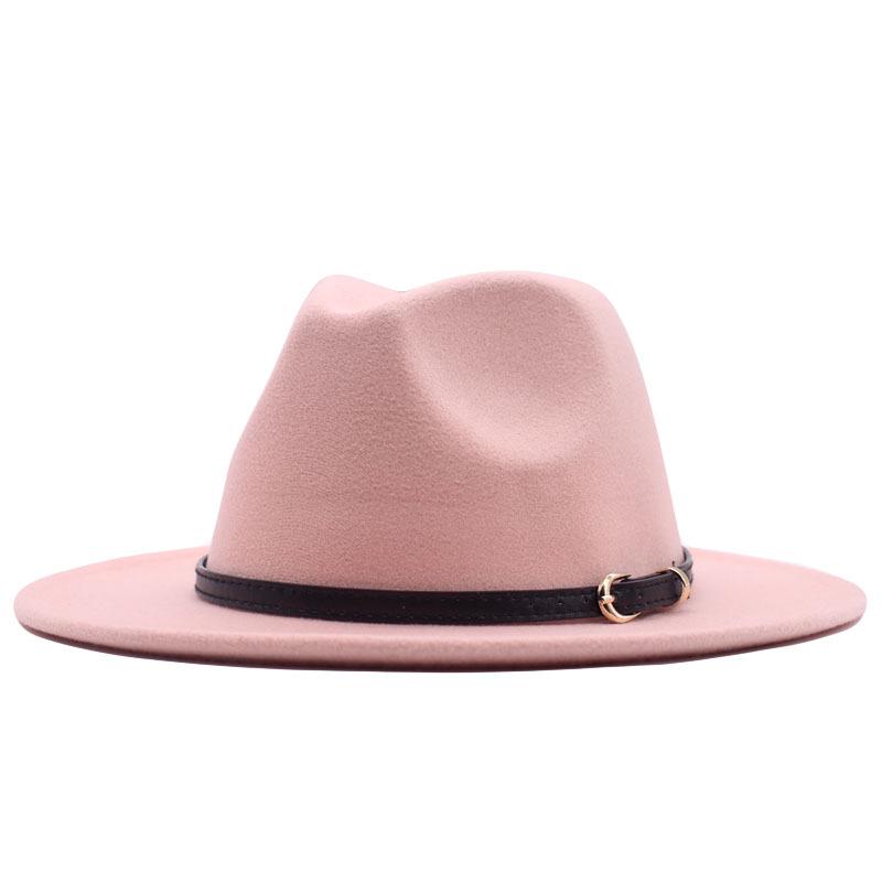 Women's Wool Fedora Hat with Flat Brim - Autumn/Winter Accessory in Solid Black Jazz Style