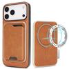 Ultra-thin Magnetic Card Holder Combo Leather Case for iPhone 16 Pro Max 17 Air 16e 15 14 Plus 13 12 Wireless Charging Cover
