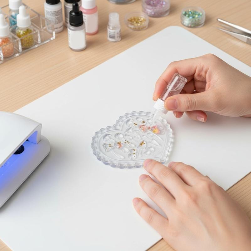 Silikon Nagelkunstform mit Pilz-, Ahornblatt-, Herzmustern für DIY Maniküre-Design, wiederverwendbare Vorlage