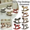 Nordic Retro Wooden Rocking Horse Ornament Desk Decor Horse Adornment Kids Decor Christmas Rocking Art Gift Balance Miniatu G7H1