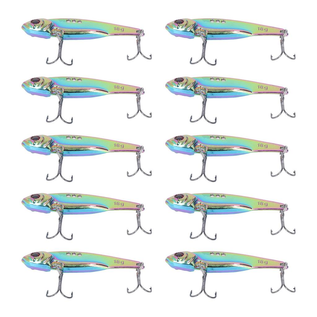 10PCS Fish Shape Artificial Bait High Simulation Aluminum Alloy Fishing Lure Bait with Barb