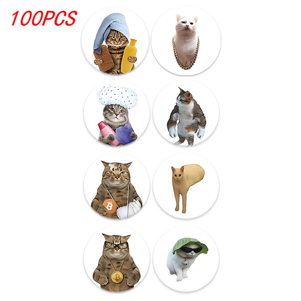 100-500pcs Cartoon Meme Cat Stickers For School Reward Stickers Classroom Decoration Encouragement Sticker For Student Teacher