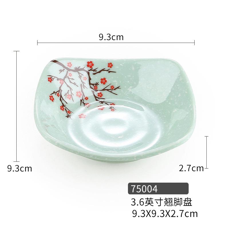 Melamin Soßenschale Teller im chinesischen Stil Schöne Blume Gewürzschalen Soja Essig Sushi Kochen Imitation Porzellan Geschirr