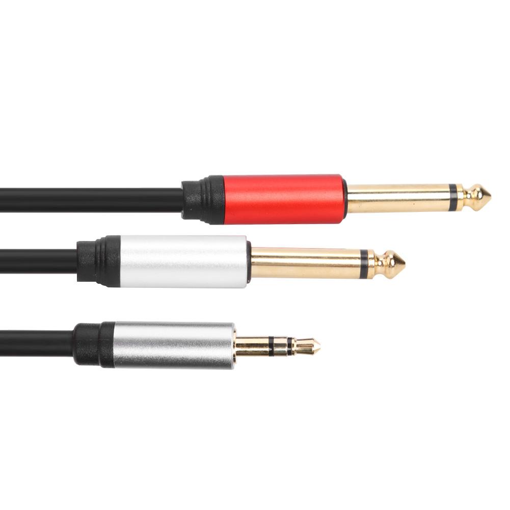 

1.8m 3.5mm To Double 6.35mm TRS Cable Aluminum Housing 3.5mm TRS To 6.35mm TS Adapter Audio Stereo Cable for Headphones Jack China Mainland