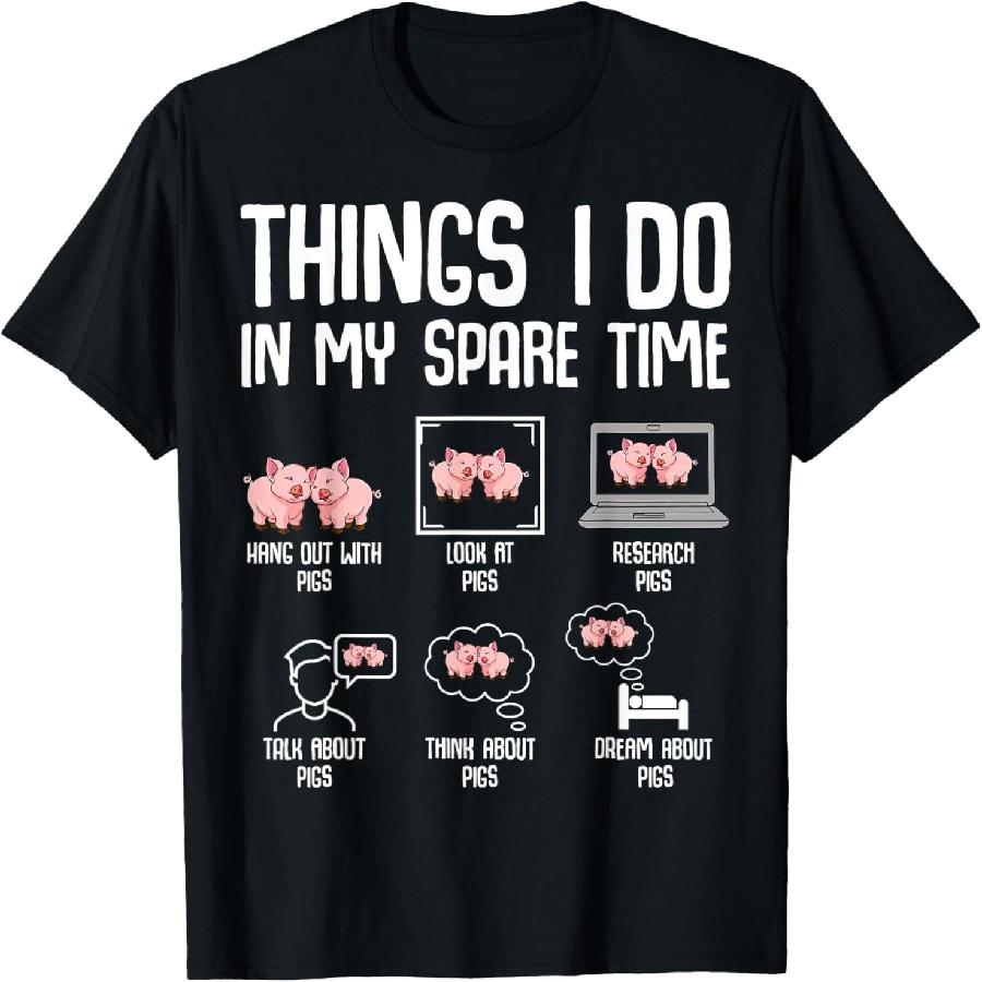 

Pig Things I Do In My Spare Time Women Kids T-Shirt XXXXXL чорний