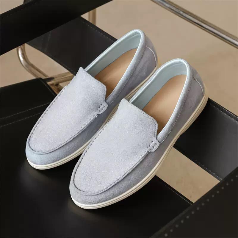 Fashion Men's Flat Shoes, New Breathable Casual Shoes, Fashionable Suede Flat Shoes, Outdoor Lightweight Anti Slip Oversized Men's Shoes