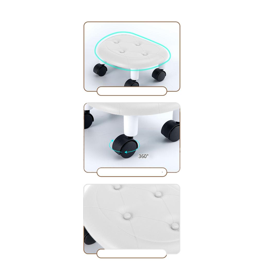Low Roller Seating PU   Plastic Structure Movable   Wheels Stool for Living Room Baby Room