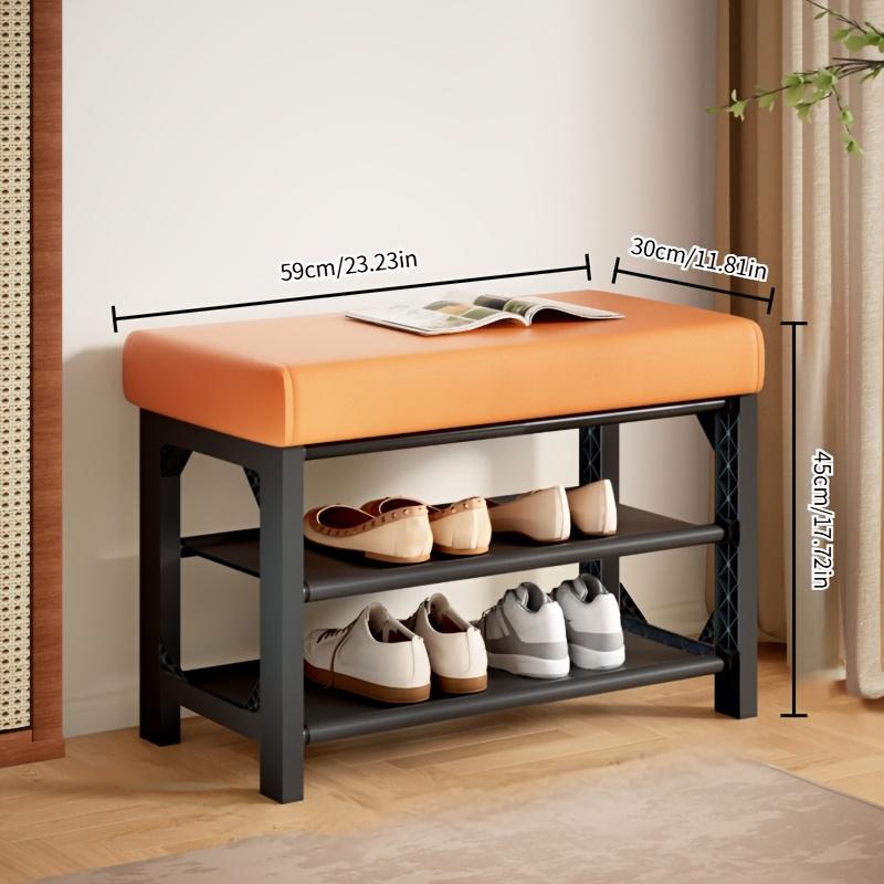Duty Padded Shoe Bench with Storage – Wide Entryway Bench for Hallway, Mudroom, Sturdy Space-Saving Shoe Rack, Cushioned Seat