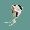 1Pc Knitted Triangle Headband French Pastoral Style Headscarf Hat Little Flower Handmade Crochet Headband Towel Spring Summer