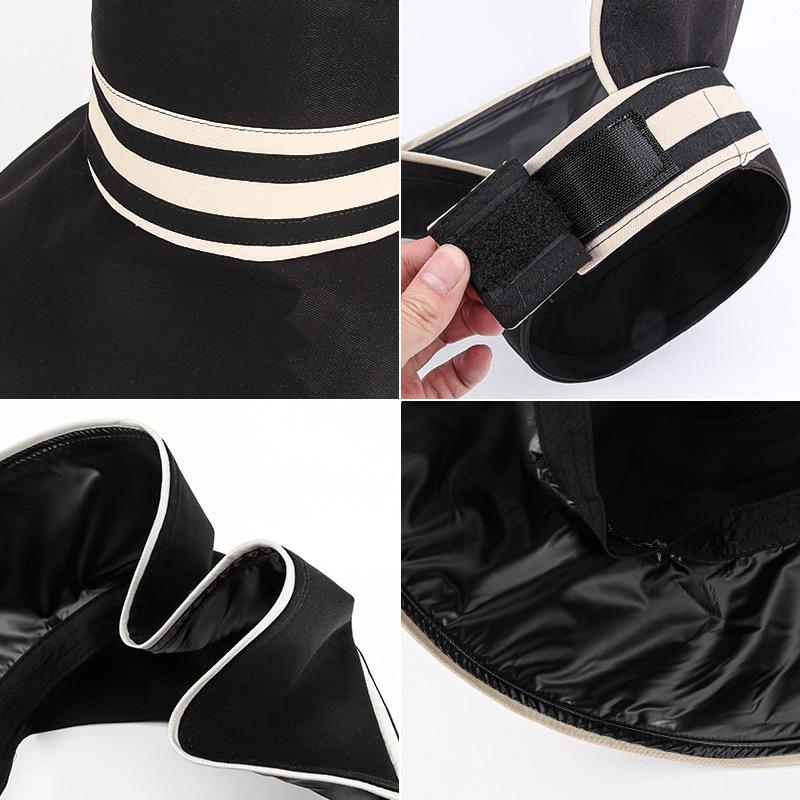 Women'S Summer Hat Female Outdoor Beach Uv Protection Breathable Empty Top Hats Lady Foldable Hollow Scallop Cap