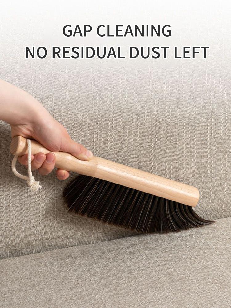 1PC Long-Handled Bed Brush, Wooden Handle, Solid Wood Bed Sweeping Brush, Carpet Brush, Soft Bristle Brush