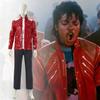 Rote Reißverschluss Michael Jackson MJ Beat It Jacke für Imitatoren PU-Leder Punk Lässiger Mantel Halloween Bühne Weihnachten Oberbekleidung
