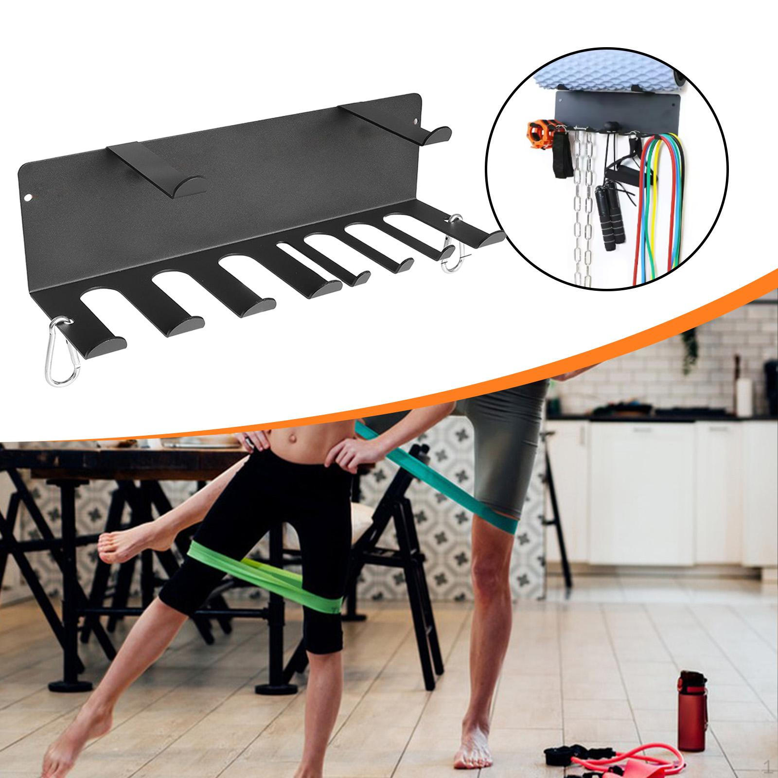 

Стойка для хранения в спортзале, вешалка для эластичных лент, 8 крючков, многоцелевой органайзер для тренировочного оборудования