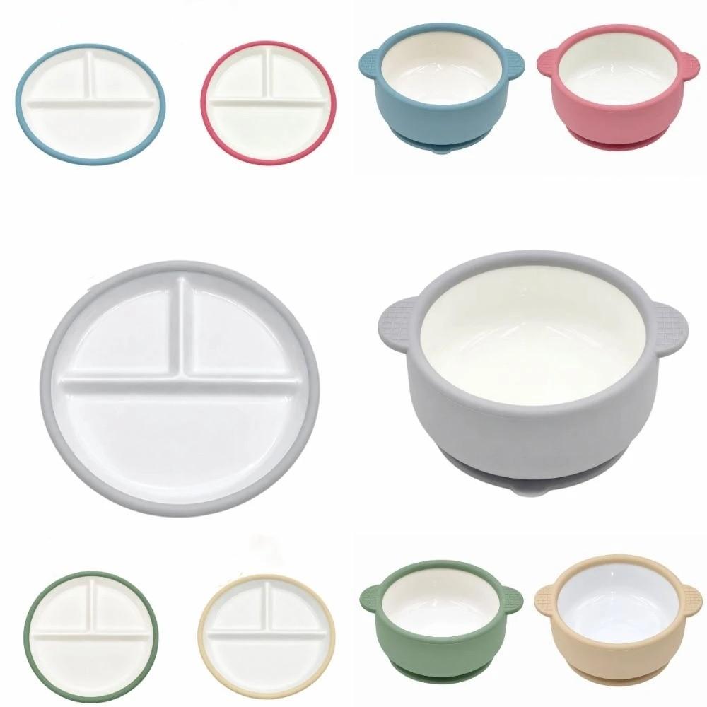 with Silicone Suction Cup Children's Complementary Food Bowl Ceramic Baby Dish Infant Training