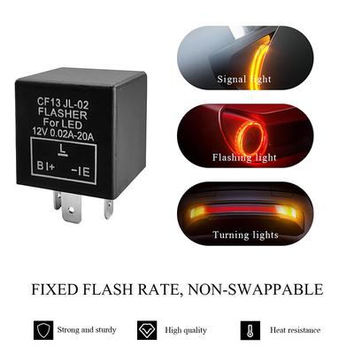 Relè Lampeggiatore Elettronico LED Cf13 Cf13 Jl-02 Ep34 3 Pin 12V 0.02A-20A Relè Fisso per Indicatori di Direzione per Accessori Auto