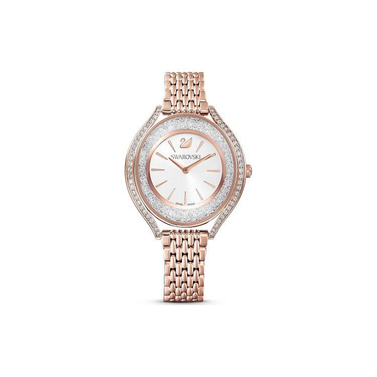 

Годинник Swarovski Crystalline Aura Кварцовий Механізм Позолочений 18K Рожеве Золото Металевий Браслет 35мм Білий Циферблат Водонепроникний Жіночі годинники 5519459 Regular Watch Box,Rose Gold Strap