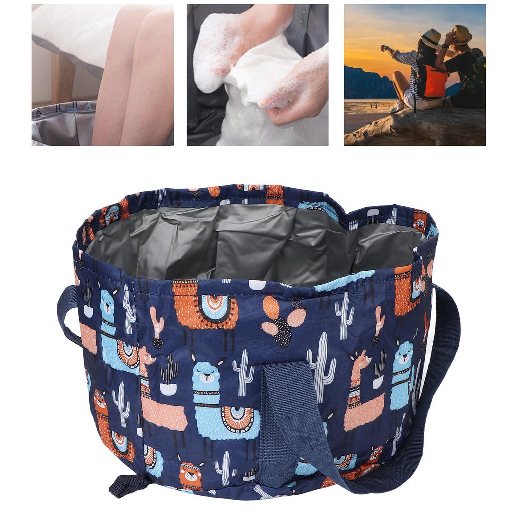 Zusammenklappbare Fußbadewanne 21L Faltbare Fußbadewanne Tasche für Außenbereich Waschen Camping