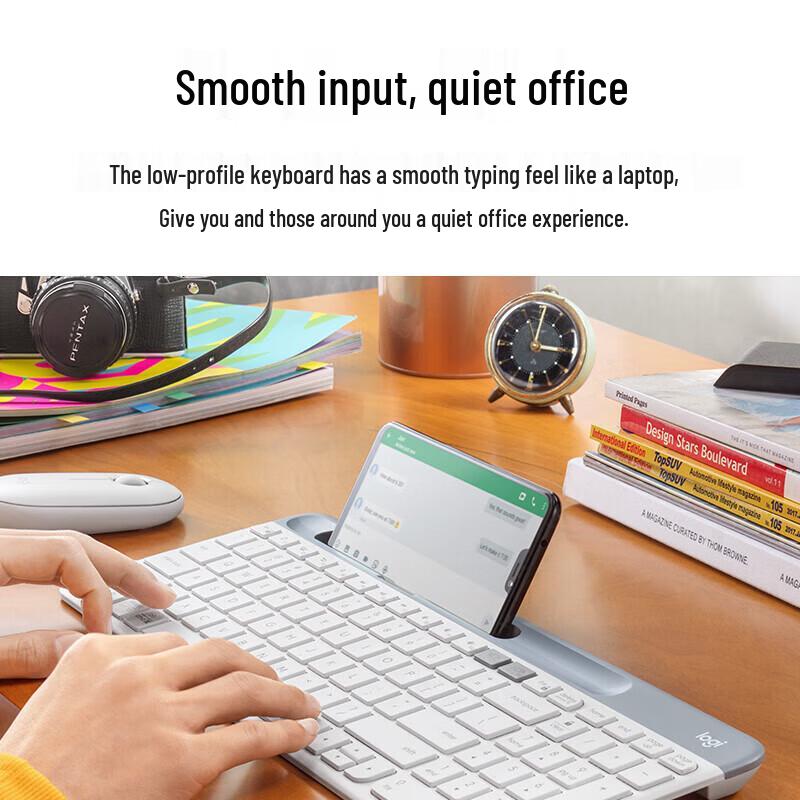Logitech K580 Dual-Mode Wireless Slim Office Keyboard with Mouse Pad