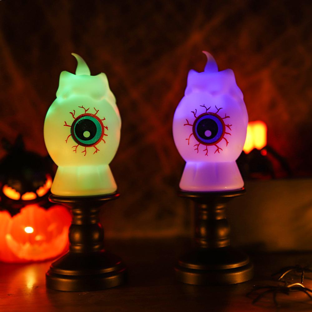Halloween Pumpkin Lantern Creative Electronic Candle Light Decoration Props Atmosphere Night Light Ornament Funny Party Supplies
