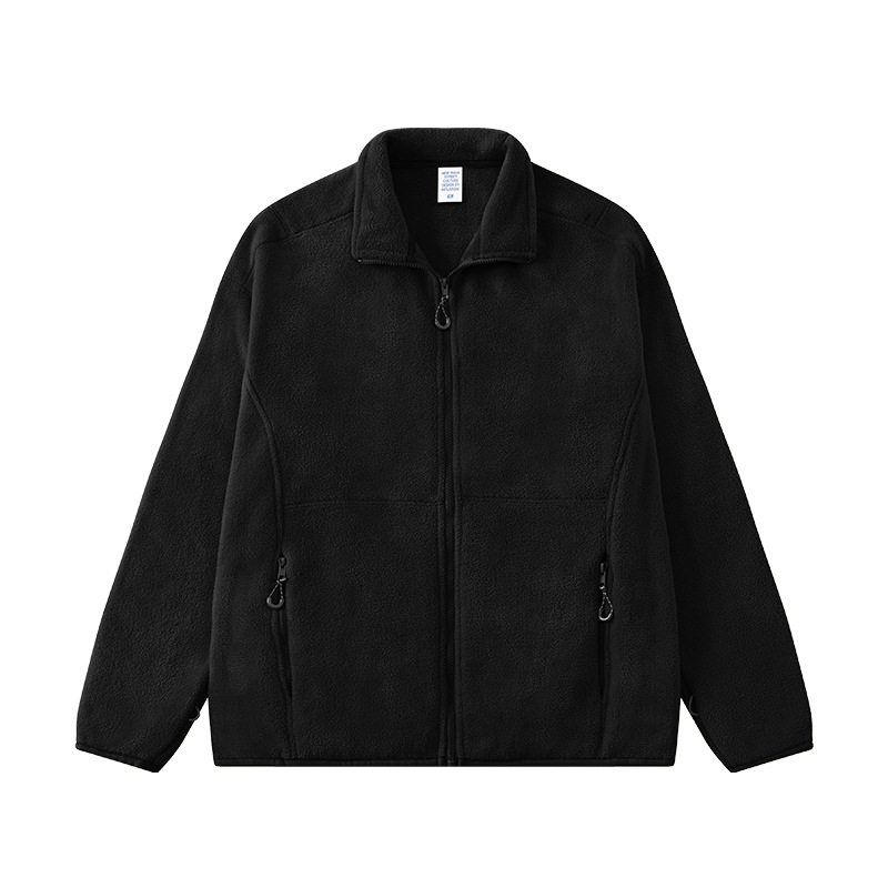 American Street Thickened G Rice Grain Velvet Hoodie Men 2023 Autumn and Winter Outdoor Windshield Liner Warm Zip-up Outerwear