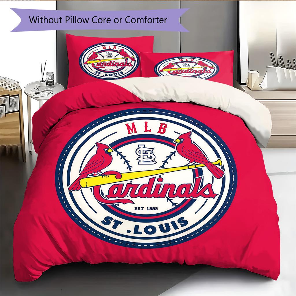 St.Louis Cardinals2 Pattern Bedding Quilt Set Home Decoration Gift (1 * duvet cover + 2 * pillowcase without core)