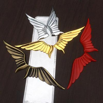 1pár 3D Metal Angel Hawk Wings Auto Emblém Odznak Samolepky Samolepka na auto zlatá pro Universal Cars Motocykl
