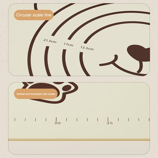Silicone Baking Mat Foldable Pastry Rolling Pad with Measurement Marks Non-Stick Heat Resistant Kneading Dough Mat