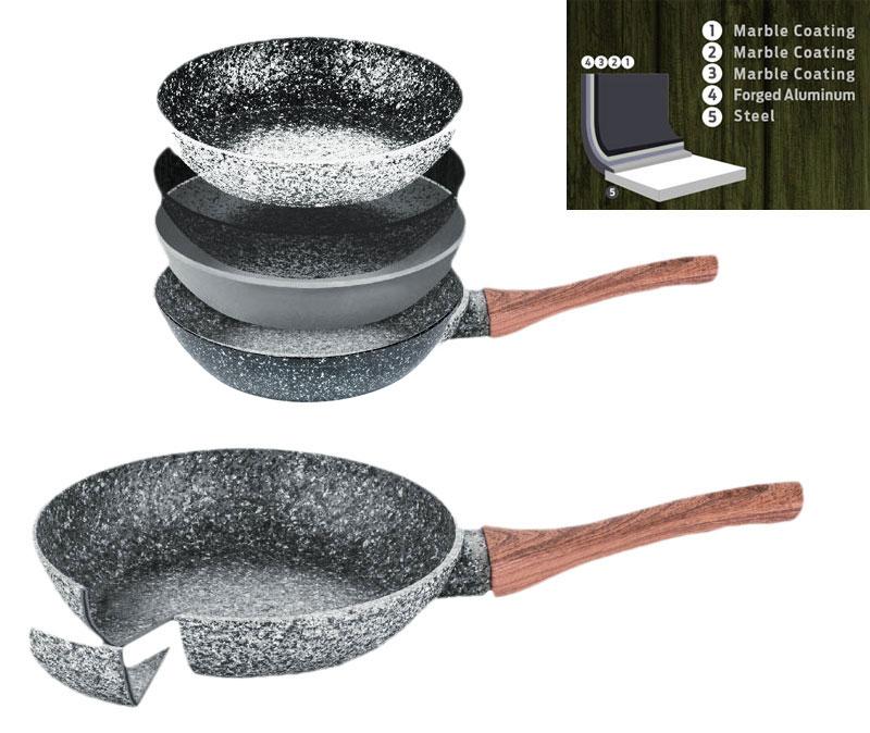 Patelnia Wok 24cm KINGHOFF Granit Wood KH-1583 1170