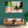 Three Piece Picture Canvas Print Towel Flowers Candles