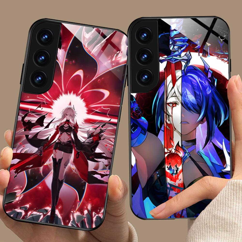 HSR Acheron Glass Mobile Phone Case for Samsung Galaxy S26 S25 S24 S23 S22 S21 S20 Note20 Plus FE Ultra Colorful Cover