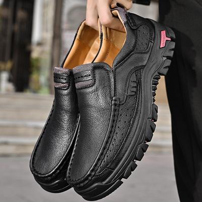 38-51 Large Size Men's Casual Leather Shoes 2025 Autumn New First-layer Cowhide Hiking Shoes Tooling Shoes