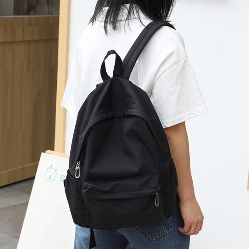 Workwear Solid Color Large Capacity Schoolbag Korean Version Fashion Simple Casual Men's Backpack College Student Backpack Women
