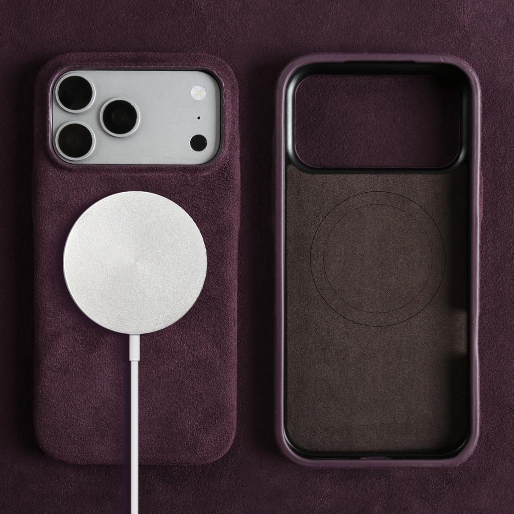 Étui Magnétique de Luxe en ALCANTARA pour IPhone17 Pro Max 16 15 14 13 12 pour Magsafe Cuir Artificiel Suede Supercar Housse de Téléphone
