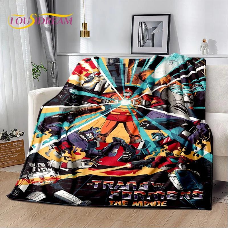 3D T-Transformers Cartoon Autobots Blanket,Soft Throw Blanket for Home Bedroom Bed Sofa Picnic Travel Office Rest Cover Blanket