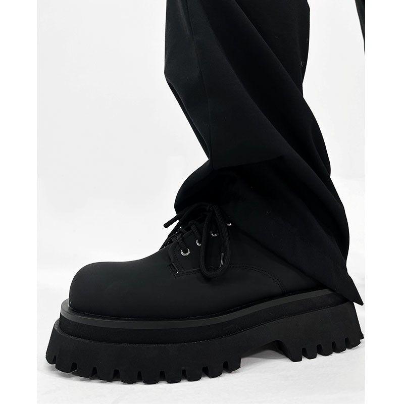 

Мужская обувь высокого класса в британском формальном стиле 2025 года, с круглым носком, из кожи, на толстой подошве, с увеличенной головкой, туфли дерби 44