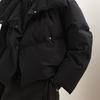 Less 2025 Winter Loose Fit Stand Collar Short Goose Down Jacket