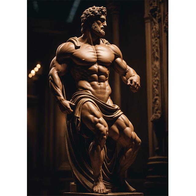 Stone Gold Statue Muscular Greek God Statue Prints Poster Canvas Painting Modern Wall Art Picture Living Room Bedroom Home Decor