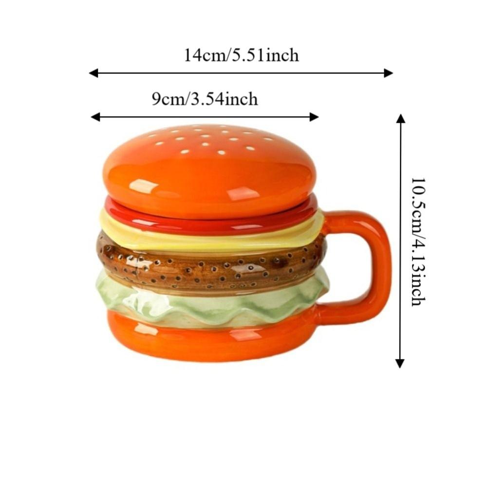 Bright Fun Colors Hamburger Mug Cartoon Breakfast Cup Creative Coffee Cup  Birthday Gift