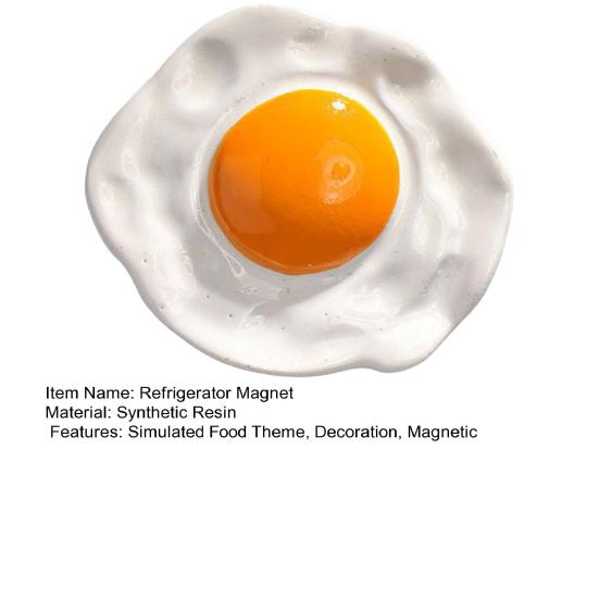 3D Simulation Food Refrigerator Magnet Resin Fried Egg Durian Bread Tomato Wine Coffee Mug Milk Fridge Magnet Home Office Decorative Accessories