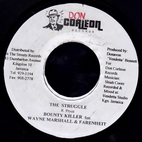 

7-дюймовая пластинка BOUNTY KILLER, WAYNE MARSHALL & FAR - The Struggle НИКАКОЙ Don Corleon Rec 2002 Ямайка Регги, Ска и Даб Б/У