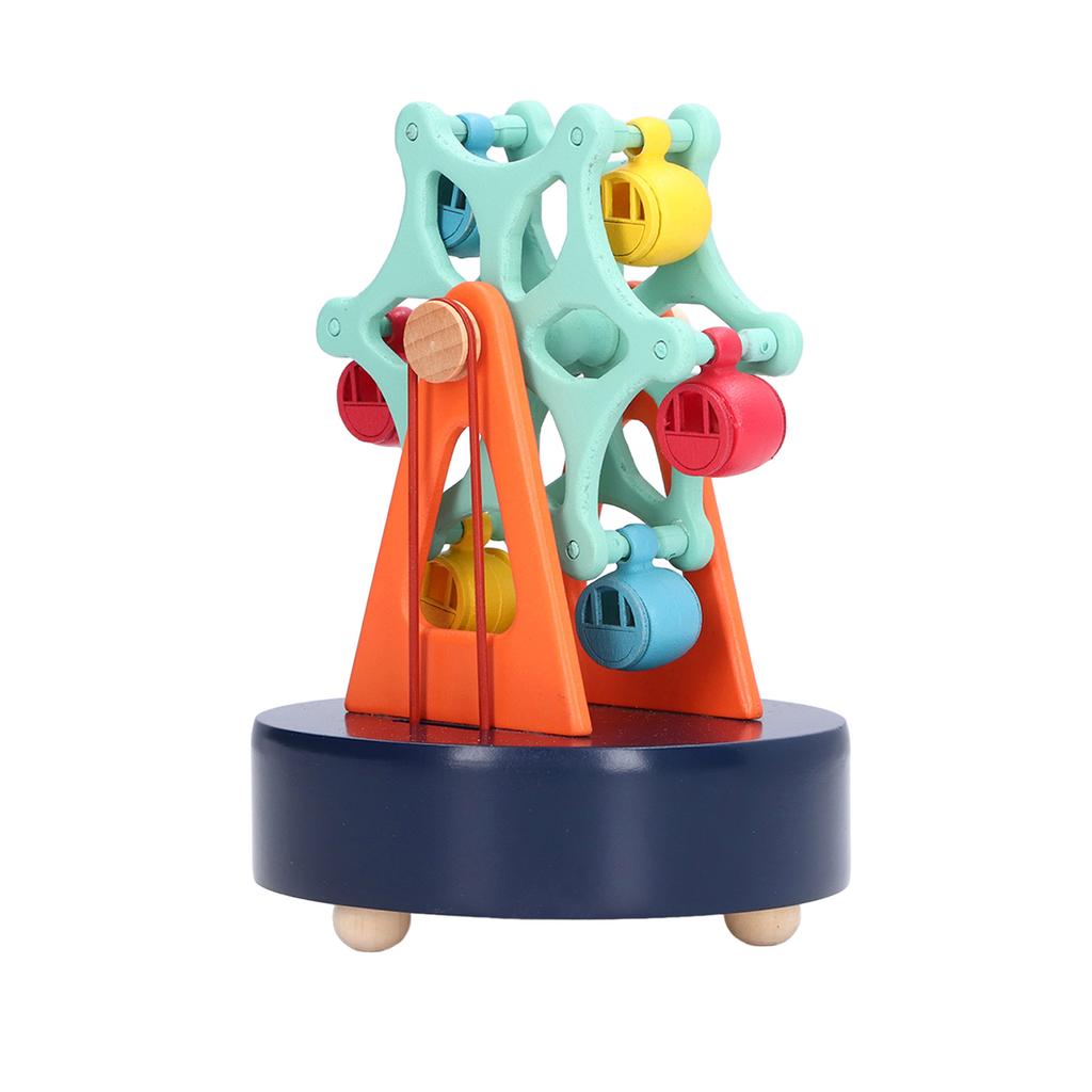 Wooden Ferris Wheel Music Box Retro Cartoon Colorful Music Box with Ferris Wheel for Children