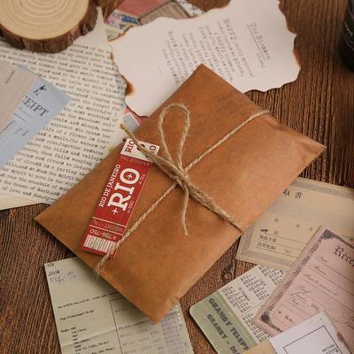 Zakka Retro Kraft Paper Envelope Set: Creative Nostalgic Postcard Storage with Wax Seal.