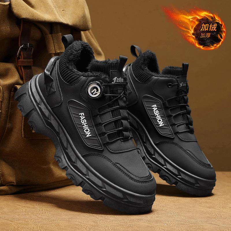 2025 Autumn Men's Shoes New High-top Martin Boots Men's British Retro Platform Tooling Shoes Casual Short Boots