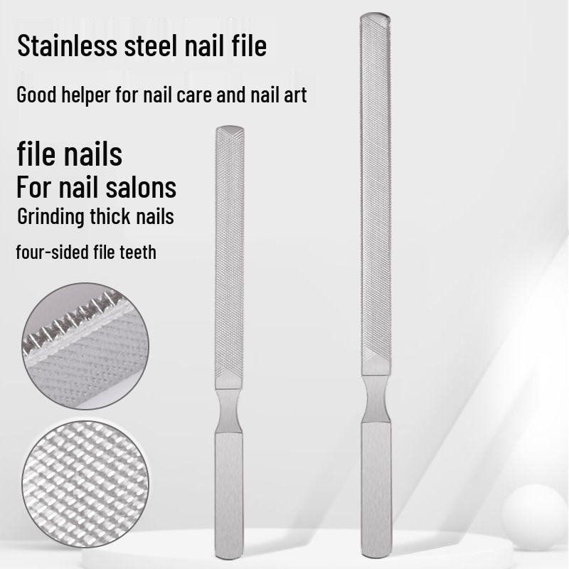 Gray Stainless Steel Nail Care Kit with Polishing and Double-Sided Nail File