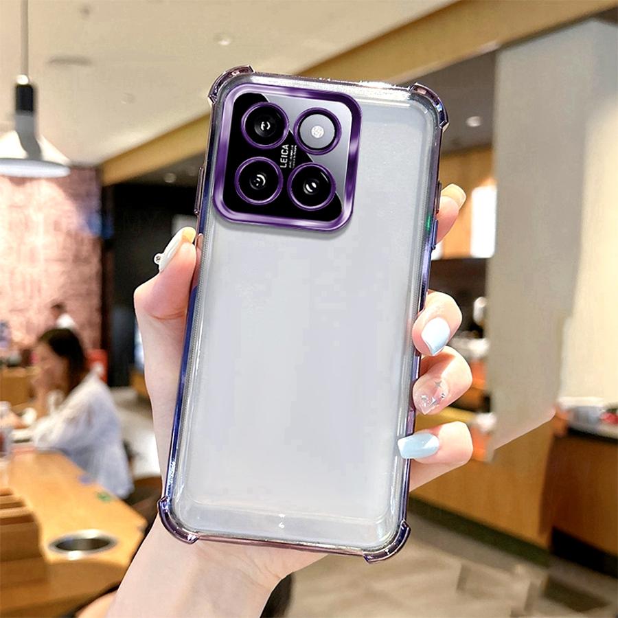 Airbag Shookproof Lens Case For Xiaomi Redmi Note 12 4G 12S 13 Pro 5G 14S 14 Plus A5 15 15C Plating Silicone Back Clear Cover