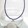 Jlauren Blue Beaded Silver Whale Tail Pendant Choker N01071