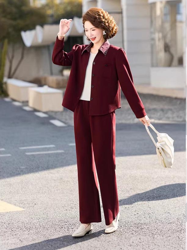 Korean Style Women's Spring 2026 Straight-Leg Pants Sportswear Set - High-End Casual Two-Piece